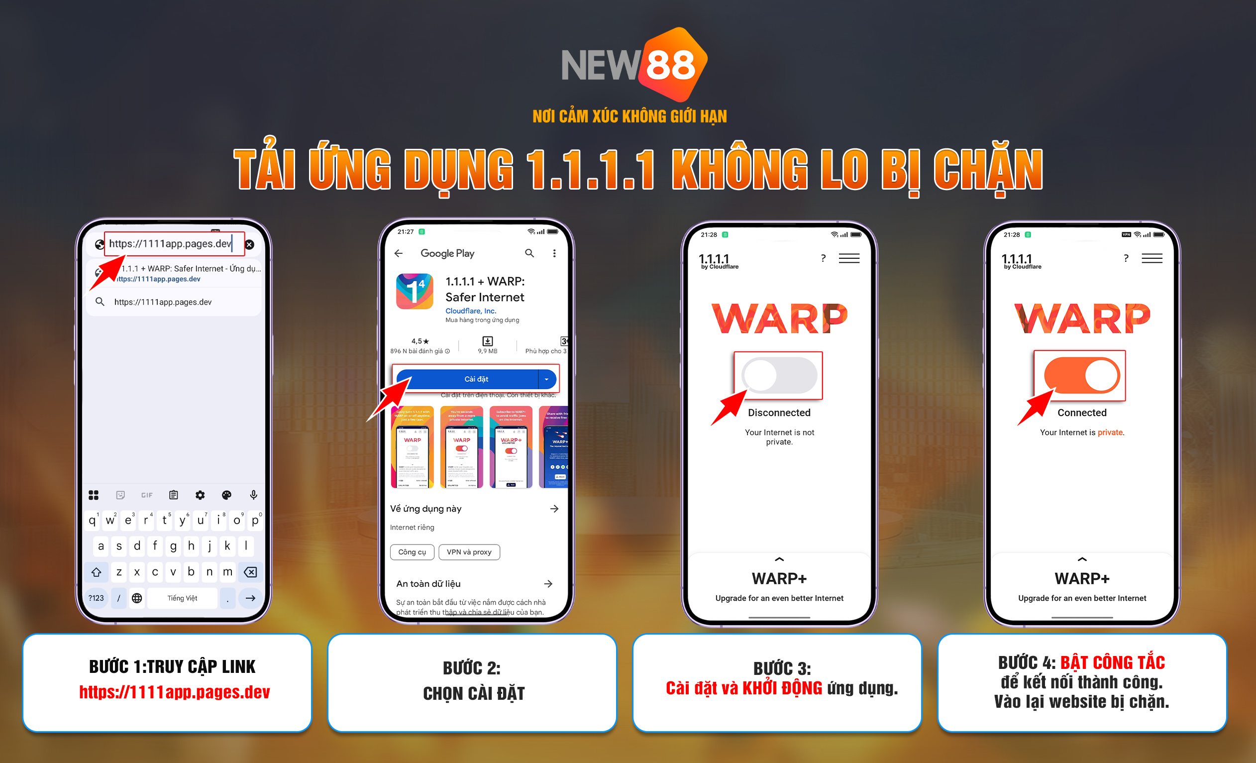 Thao tác truy cập 1.1.1.1