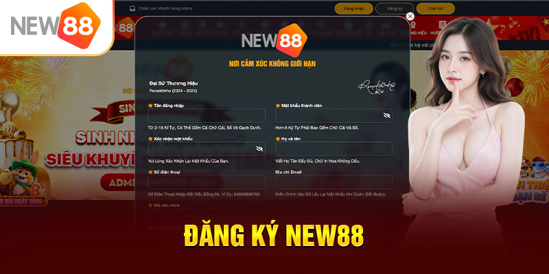 Đăng Ký NEW88 1 Thao tác đăng ký New88 đơn giản