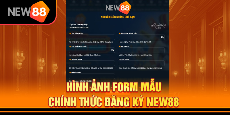 Đăng Ký NEW88 2 Form mẫu hướng dẫn đăng ký New88